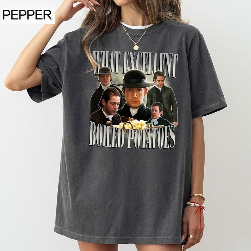 Boiled Potatoes Funny Meme T-Shirt, Pride and Prejudice Tee, Fitzwilliam Darcy T-Shirt, Bennet Doll, Unisex Tee
