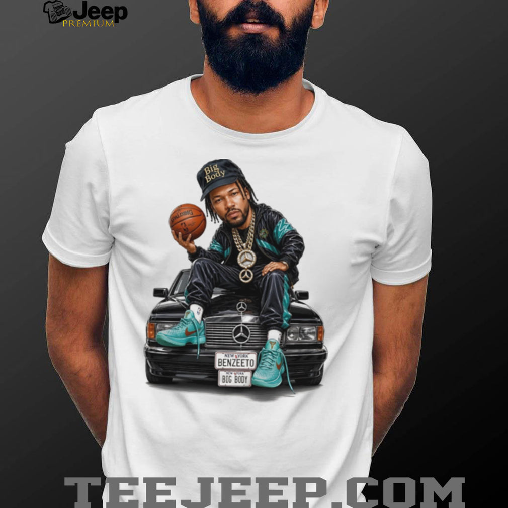 Boldy James on black Mercedes Benz vintage shirt