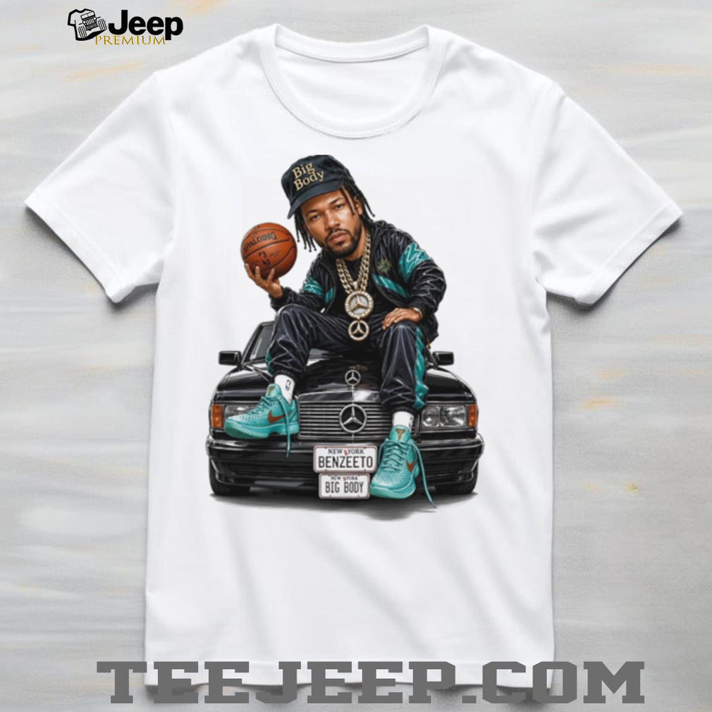 Boldy James on black Mercedes Benz vintage shirt