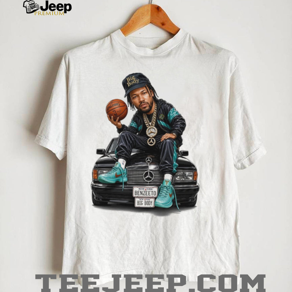 Boldy James on black Mercedes Benz vintage shirt
