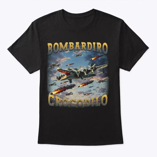 Bombardiro Crocodilo Funny Brain Rot T-shirt, Meme Shirts, Stupid Gifts, Weird Clothes, Unhinged Tee, Crocodile Tshirt, Gift for Him, funny summer t-shirts