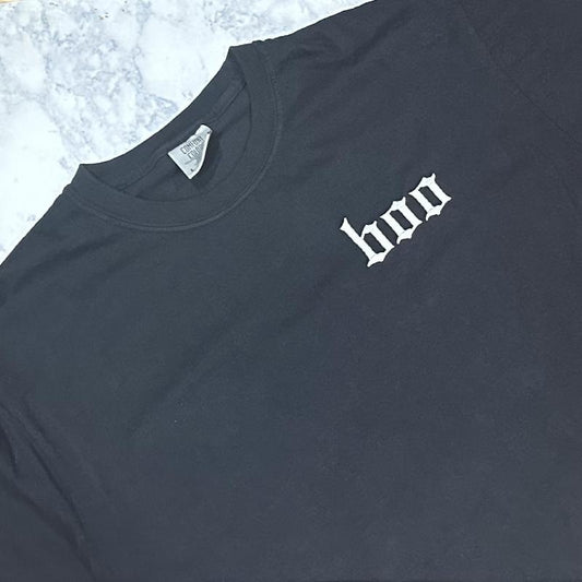 Boo - Comfort Colors Embroidered Tee (White Thread) Shirt Top Embroidery