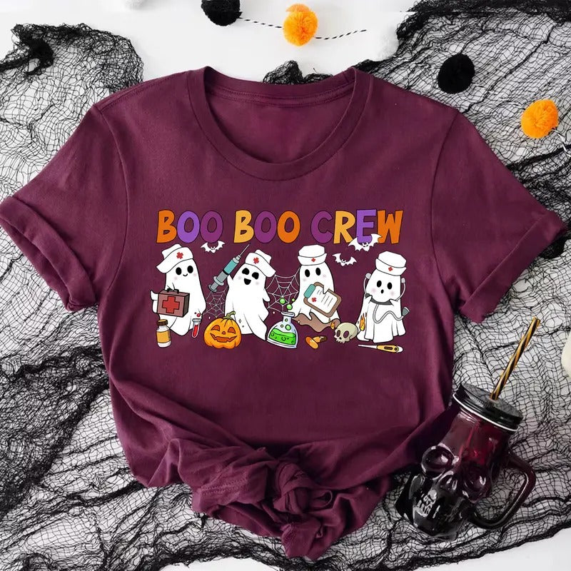 Boo Boo Crew Nurse T-shirt, Halloween Nurse Shirt, Ghost Tee, Halloween Party T shirt
