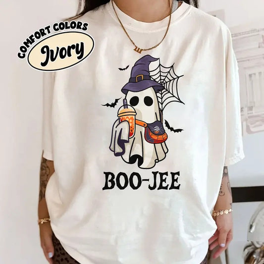 Boo-Jee Comfort Colors Shirt, Boo Ba Shirt, Cute Spooky Coffee Shirt, Ghost With Coffee, Cute Ghost Shirt, Boo Jee Halloween Outfit