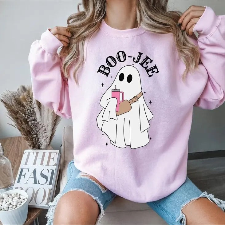 Boo Jee Ghost Sweatshirt, Halloween Ghost Sweatshirt, Halloween Crewneck, Spooky Ghost Hoodie, Halloween Ghost Shirt, Spooky Season, Cute Ghost Sweater,  Boo Jee Shirt, Boo Shirt, Spooky Ghost Hoodie, Spooky Season Ghost Sweater, Spooky Vibes Shirt