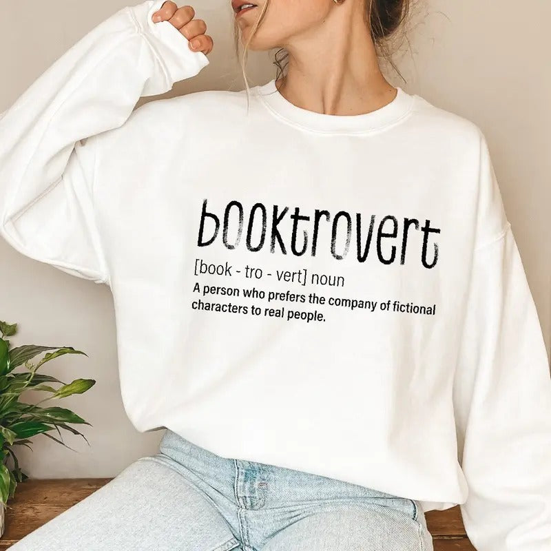 Booktrovert Shirt, Book Lover Shirt for Women, Classic Literature Hoodie, Bookish Girl Sweat, Bookworm Hoodie, Gift for...