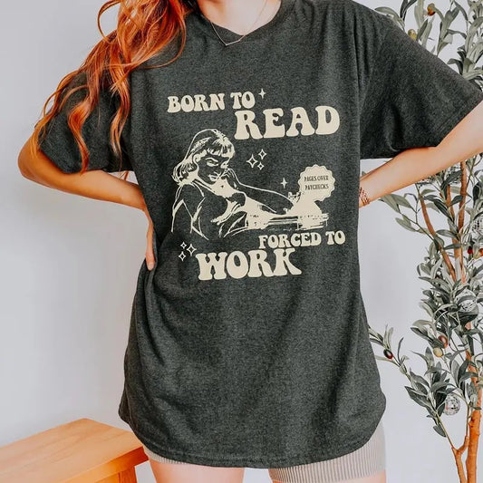 Born To Read Bookish Shirt, Funny Reader Book Addict Sweater, Book Lover Hoodie, Spicy Books Reader Shirt, Dark Romance Tee, Smut Shirt, BookTok Shirt, Retro Reading T-Shirt
