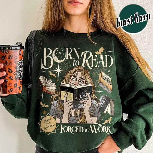 Born To Read FW Bookish Sweatshirt, Funny Reader Book Addict, Bookish Gift for Her, Dark Romance, Fourth Wing Book Sweatshirt, Dragon Rider