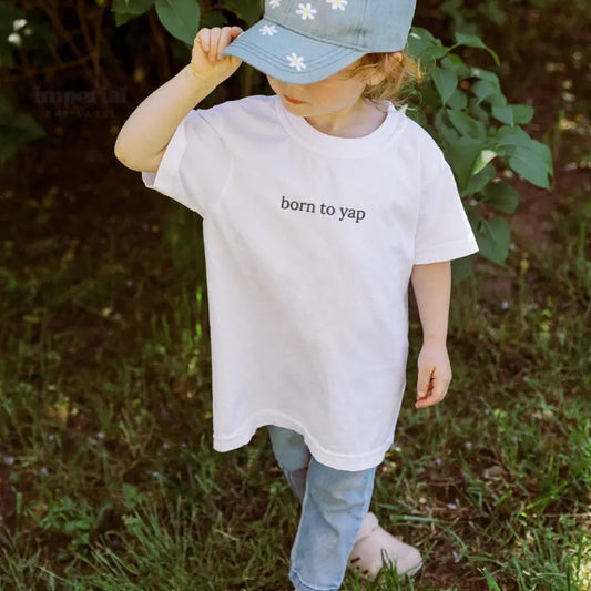 Born To Yap Embroidered Youth Sweatshirt, Funny Kids Crewneck, Cute Kids Sweater, Cozy Youth Pullover, Trendy Kids Apparel, Comfy Kids Gift, Chatty Kid Clothing