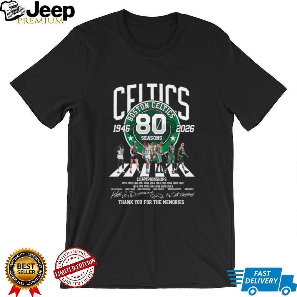 Boston Celtics 80 Seasons Legends Signatures Shirt