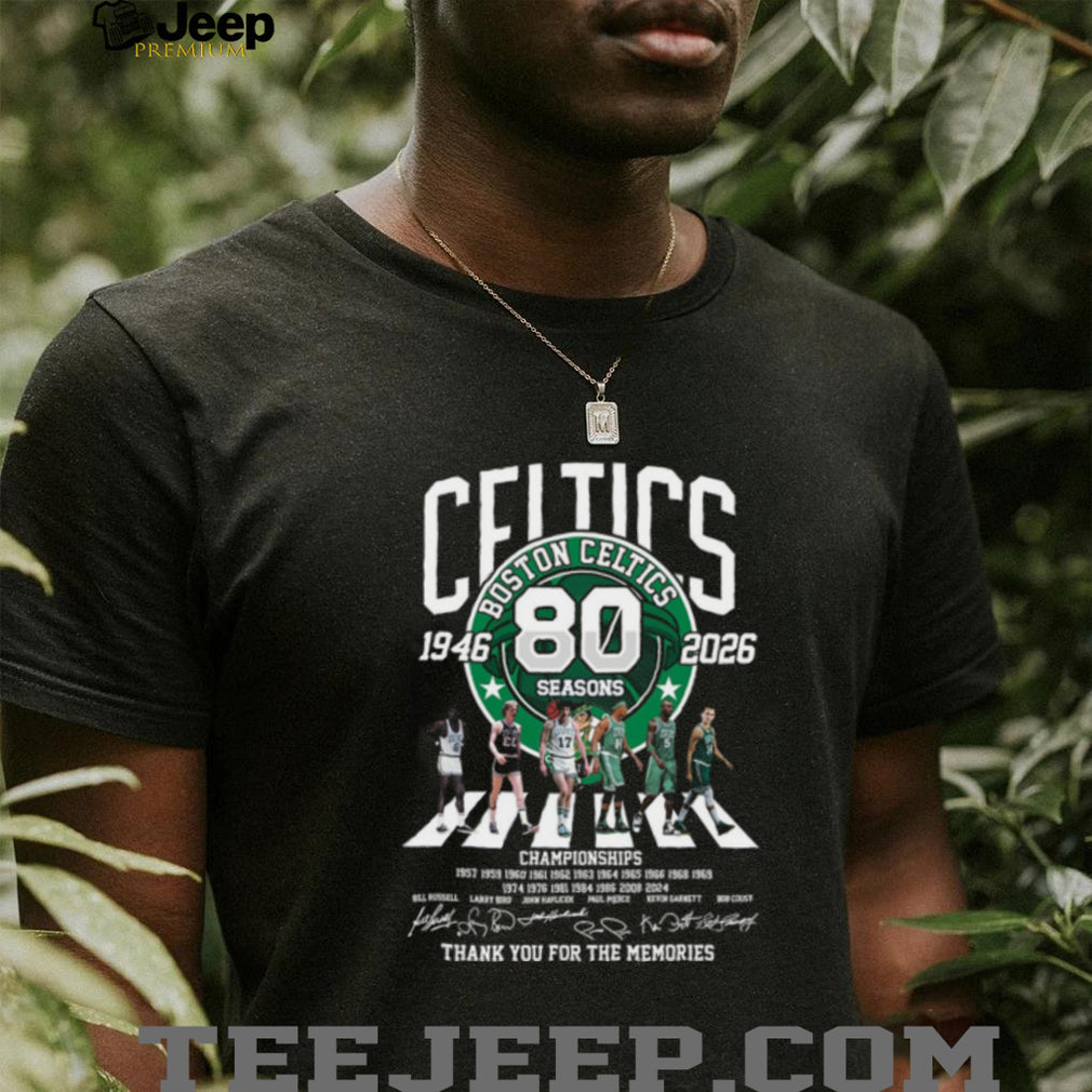 Boston Celtics 80 Seasons Legends Signatures Shirt