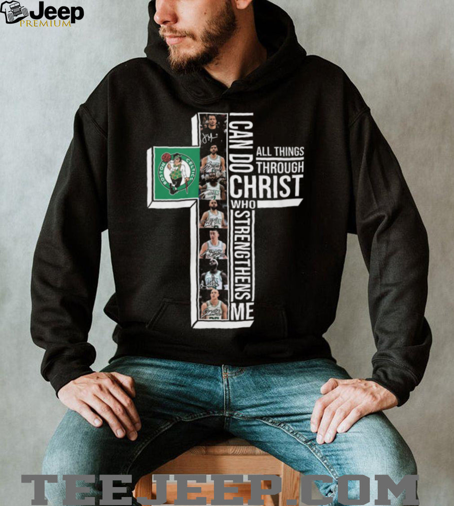 Boston Celtics Bible Verse Cross I Can Do All Things Through Christ T Shirt