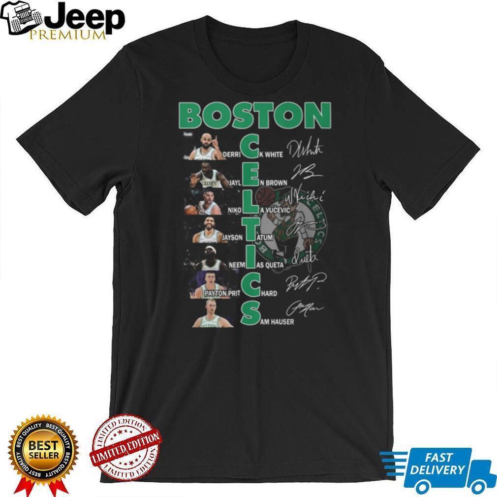 Boston Celtics Team Player Signatures 2024 NBA Championship Era Fan T shirt