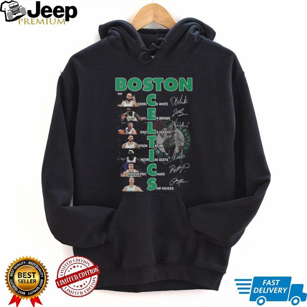 Boston Celtics Team Player Signatures 2024 NBA Championship Era Fan T shirt