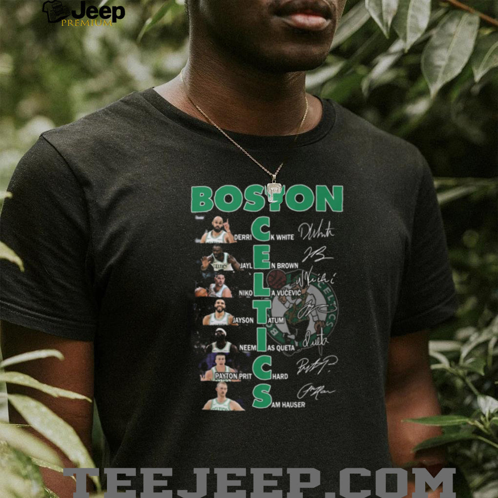 Boston Celtics Team Player Signatures 2024 NBA Championship Era Fan T shirt