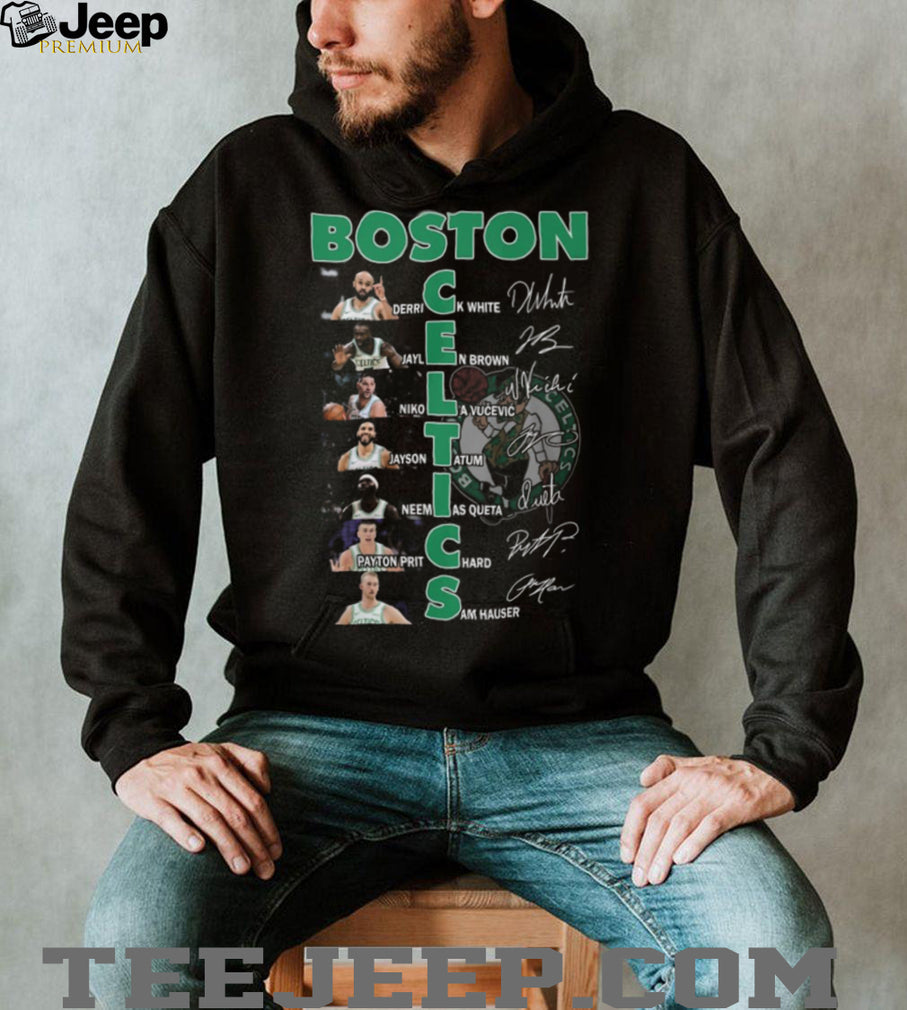 Boston Celtics Team Player Signatures 2024 NBA Championship Era Fan T shirt