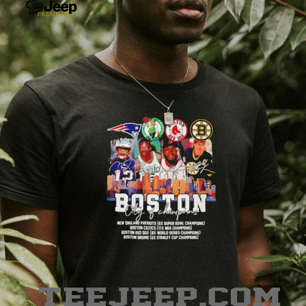 Boston City of Champions Skyline Multi Sport Legends T Shirt