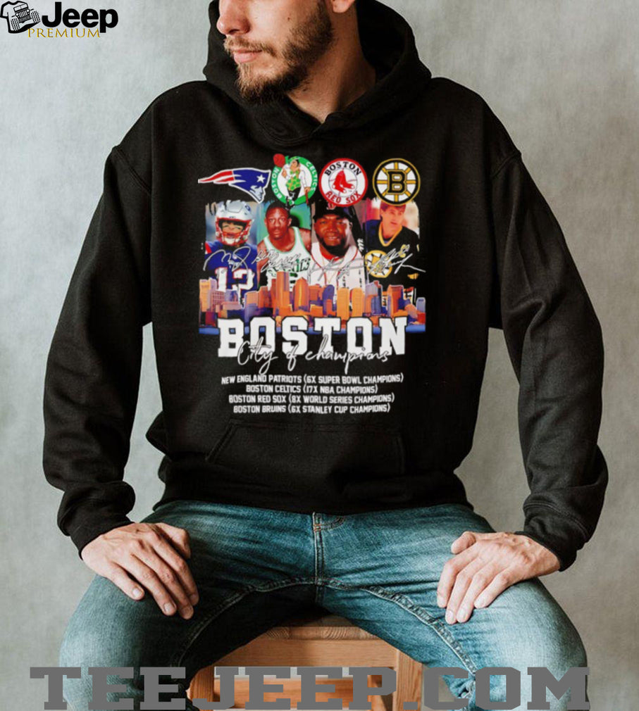 Boston City of Champions Skyline Multi Sport Legends T Shirt