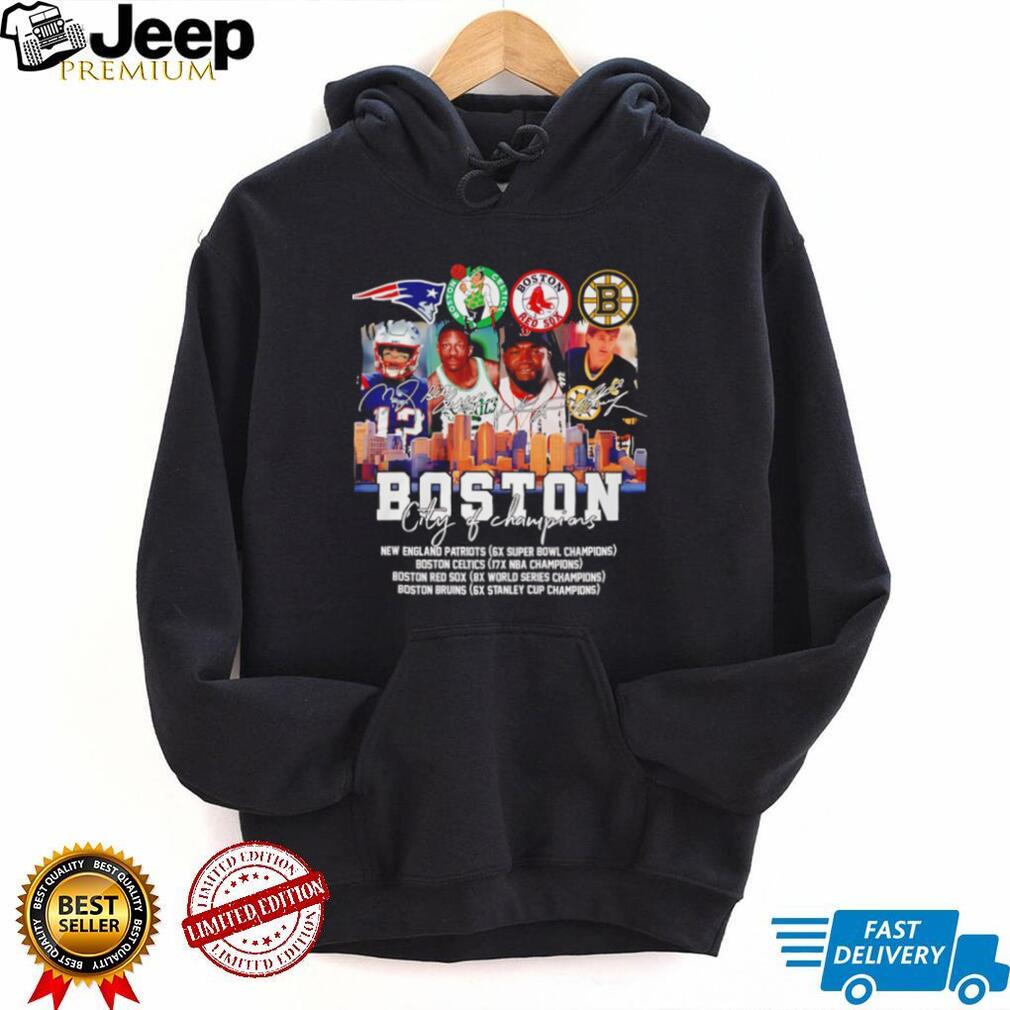 Boston City of Champions Skyline Multi Sport Legends T Shirt