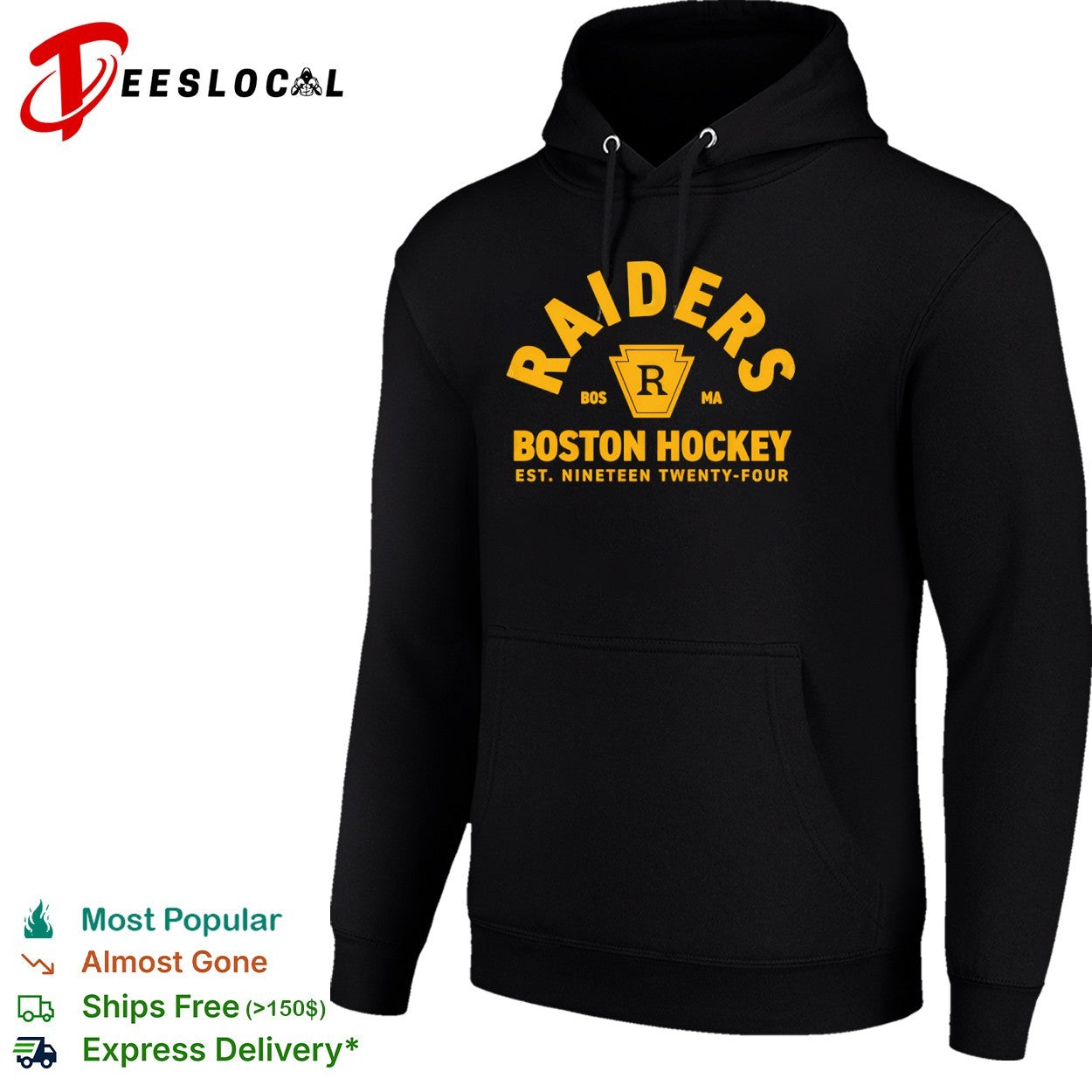 Boston Hockey Raiders Bos MA est nineteen twenty four shield shirt
