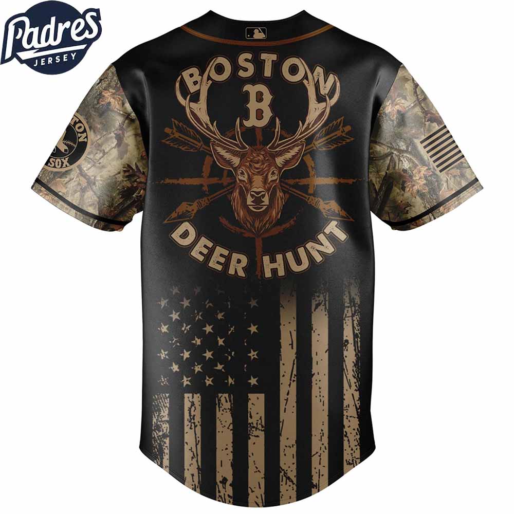 Boston Red Sox MLB X Deer Hunting Personalized Baseball Jersey - Padres Jersey Oasis: Elevate Your Baseball... (Image 2)