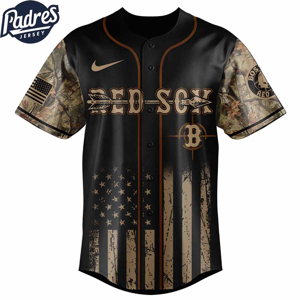 Boston Red Sox MLB X Deer Hunting Personalized Baseball Jersey - Padres Jersey Oasis: Elevate Your Baseball... (Image 3)