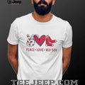 Boston Red Sox Peace Love Red Sox Baseball Logo T Shirt