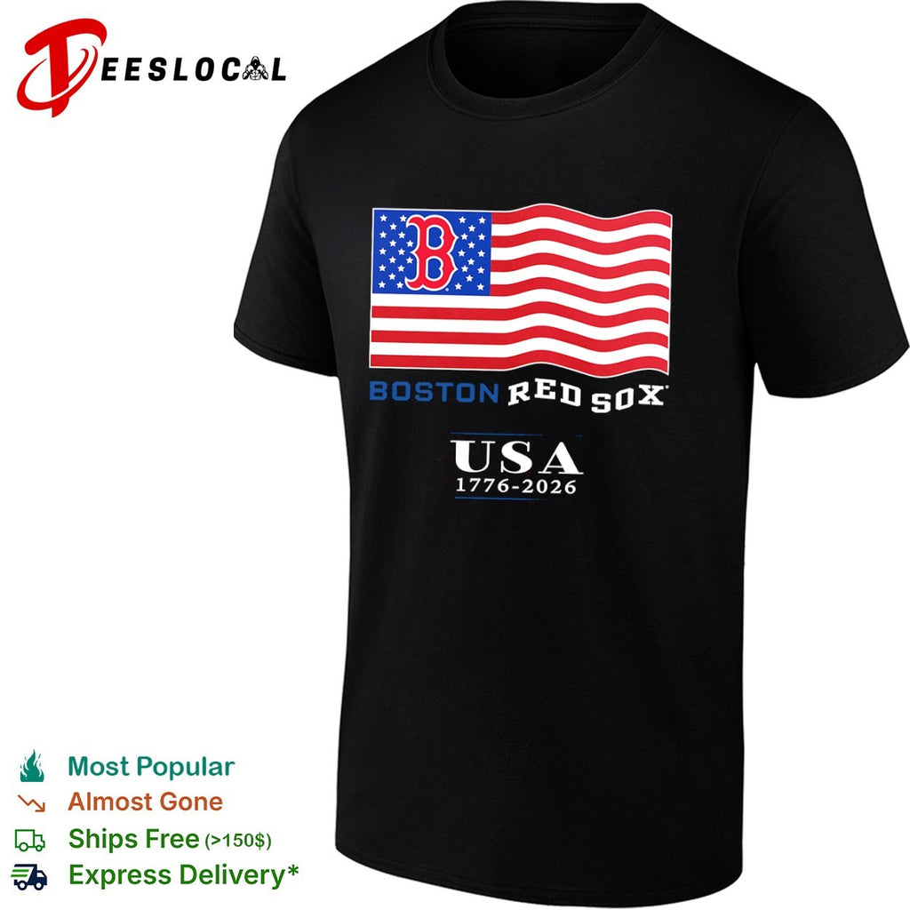 Boston Red Sox USA 1776 2026 American Flag Logo MLB Baseball shirt