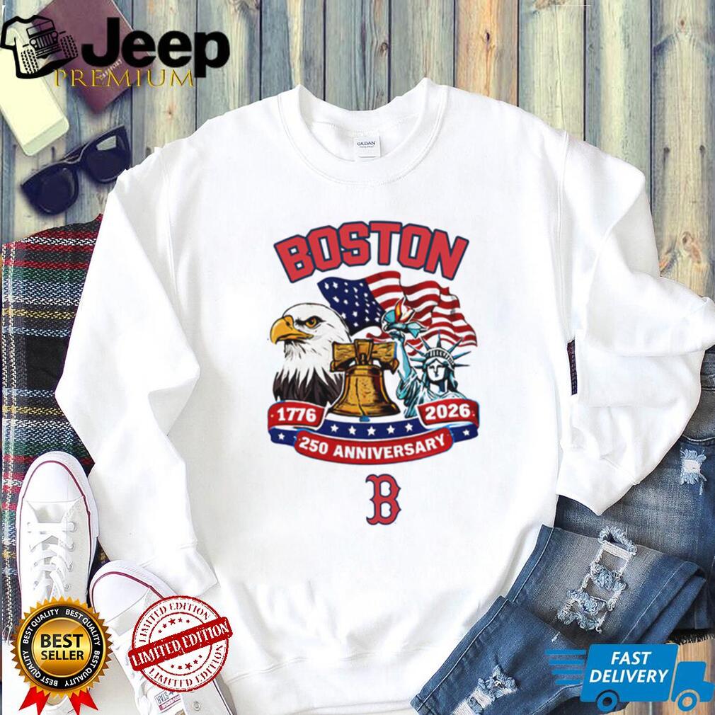 Boston Red Sox USA 250th Anniversary Eagle & Flag Custom Baseball Jersey T Shirt