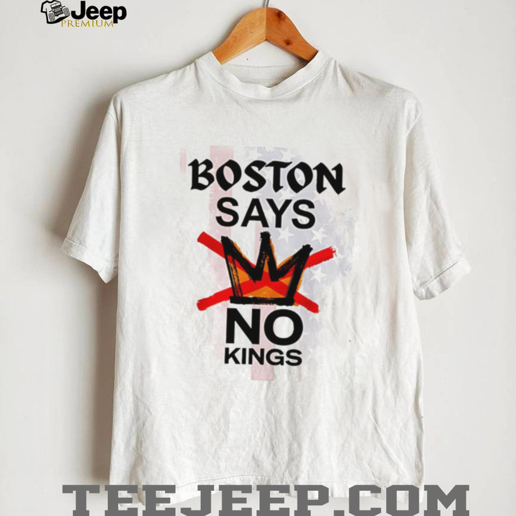 Boston Says No Kings American Flag Graphic T Shirt