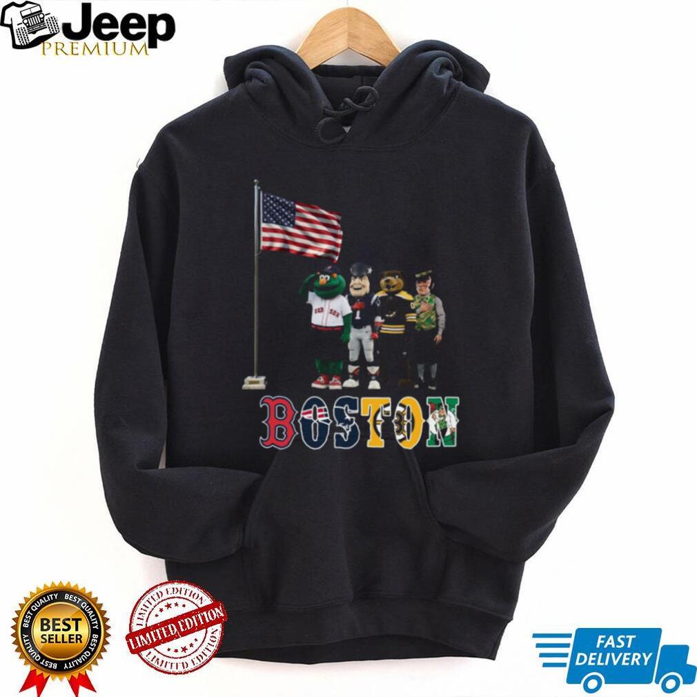 Boston Sports Mascots American Flag Salute Patriotic Coffee T Shirt
