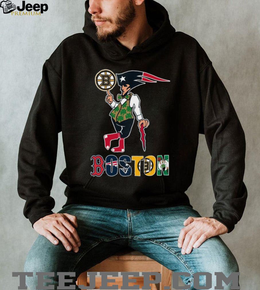 Boston Sports Teams Mashup Mascot Black Coffee T Shirt