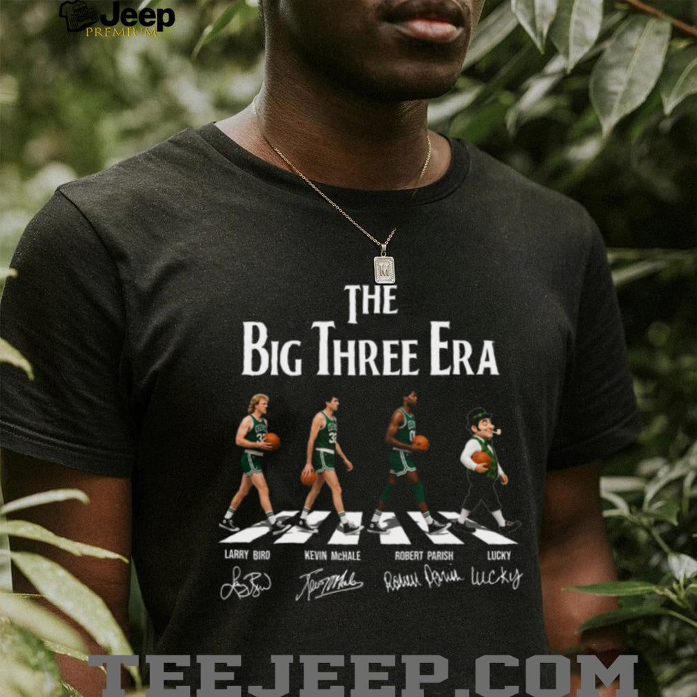 Boston The Big Three Era Celtics Bird McHale Parish Lucky Vintage Retro Shirt