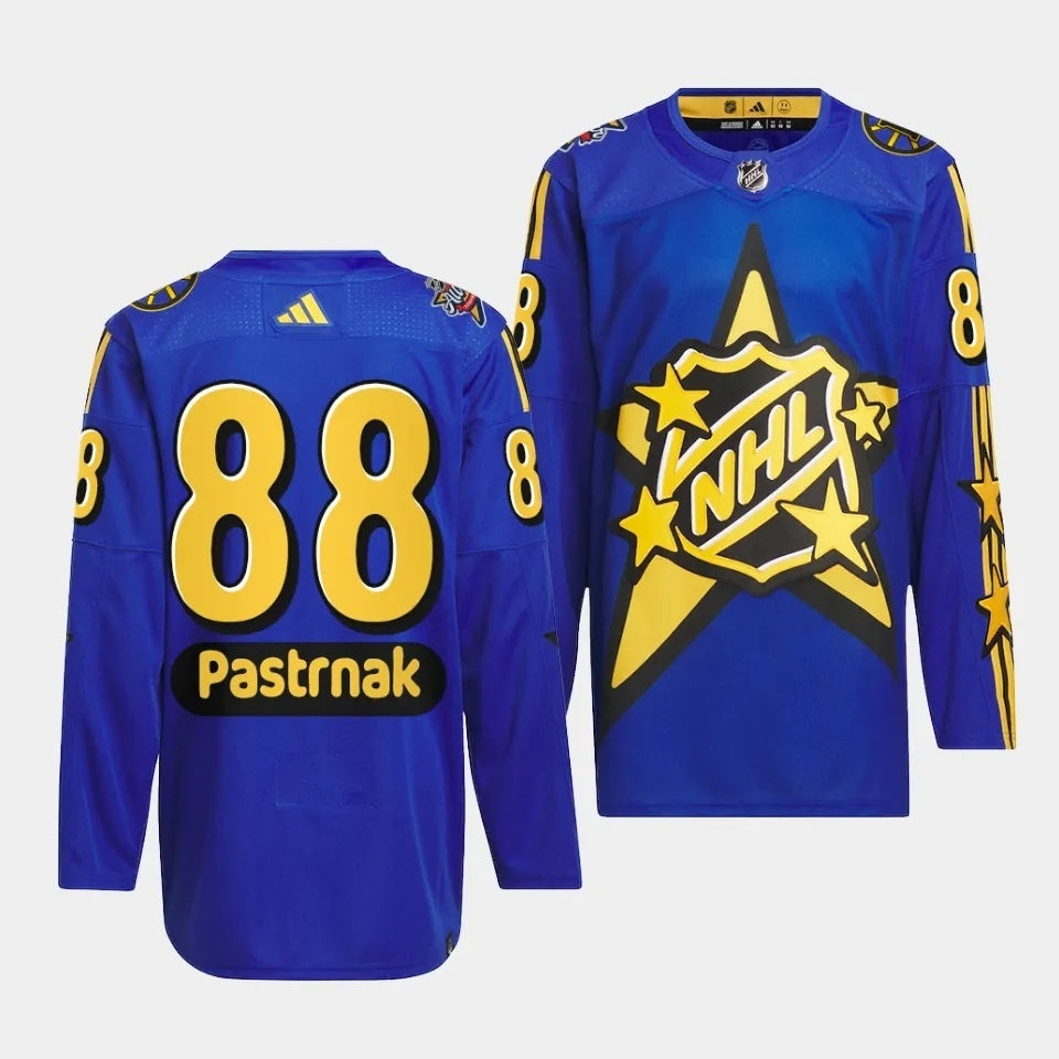 Boston Bruins #88 David Pastrnak 2024 NHL All-Star Blue Jersey Style 1