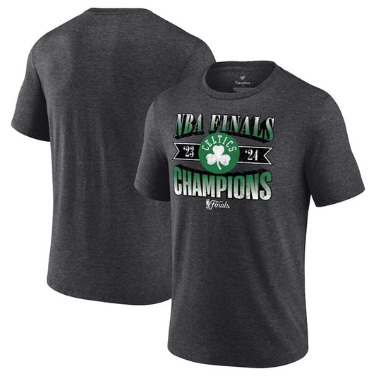 Boston Celtics Heather Charcoal 2024 Finals Champions Full Court Pressure Retro Tri