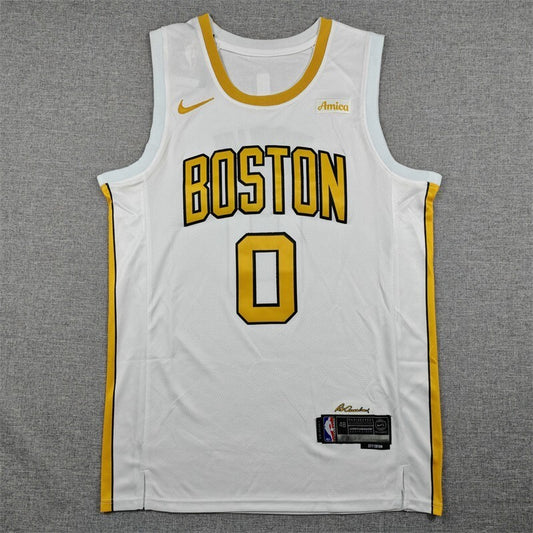 Boston Celtics #0 Jayson Tatum 26 0 White City Edition Style 4