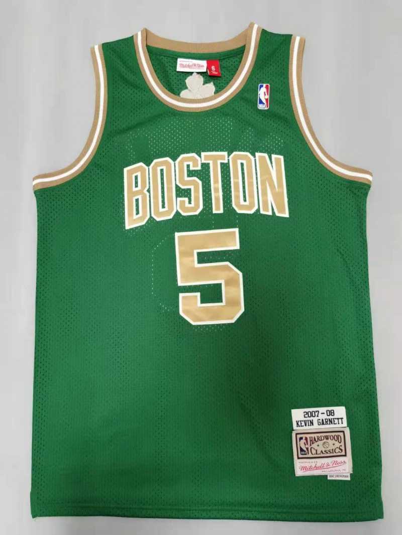Boston Celtics #5 Kevin Garnett Celtics 5# Retro - Green Style 2