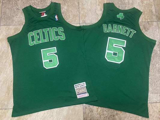 Boston Celtics #5 Kevin Garnett Mitchell&Ness Celtics 5 # Garnett 2012 Green Embroidered