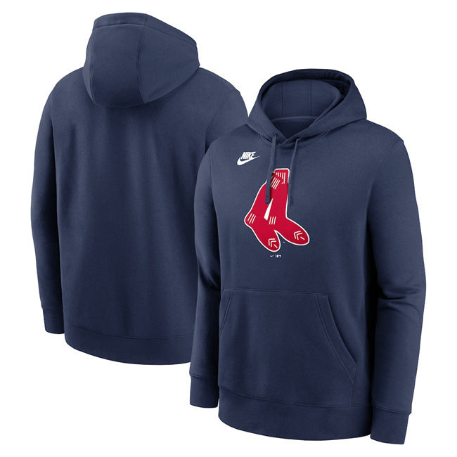 Boston Red Sox Navy Cooperstown Collection Logo Club Pullover Hoodie