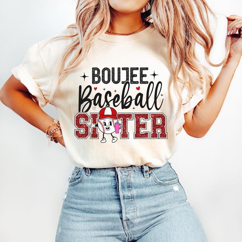 Boujee Baseball Sister T-Shirt, Baseball T-Shirt, Sports T-Shirt, Retro Baseball T-Shirt, Game Day T-Shirt