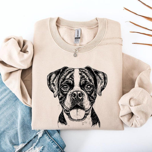 Boxer, Dog Lover Apparel, Pet, Dog Breed, Cute Sweatshirt, Crew Neck, Women's, Crewneck T-Shirts, Hoodie | WearSparks.com
