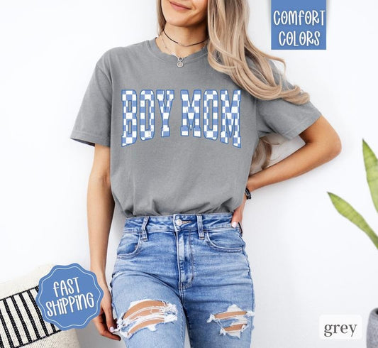 Boy Mama Shirt Comfort Colors, Mother's Day Gift for Mom of boys, Mama Varsity Letters Shirt, Cute Mom Shirt, Oversized Mama Tshirt
