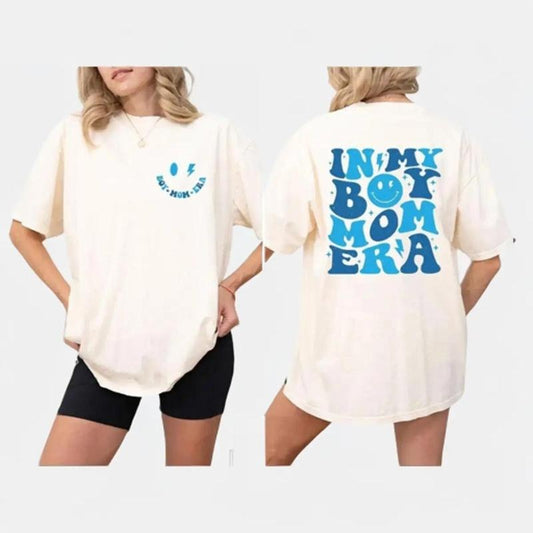 Boy Mom Era Shirt, In My Boy Mom Era T-Shirt, Boy Mama Shirt, Expecting Mom Gift, Gender Reveal Outfit, New Mom Gift, Boy Mama Tee, Gifts For Her, Mothers Day Gifts For Mom Clothing Comfort Comfortable Top Medium Womenswear Casual Lady Tshirt