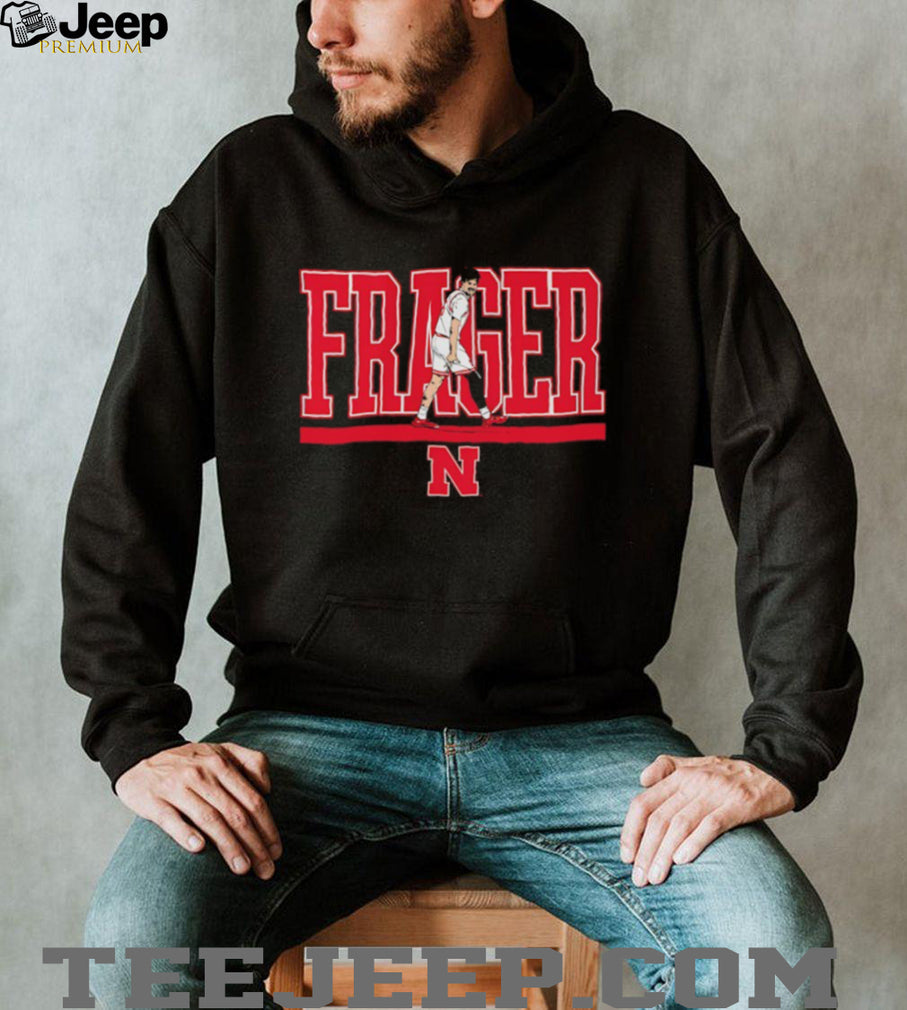 Braden Fraeger Nebraska Huskers Basketball Graphic Black T shirt