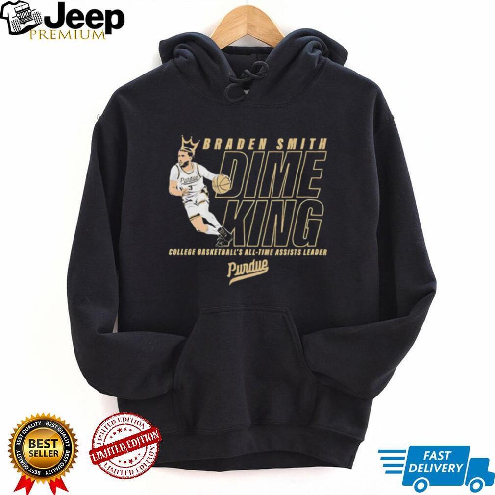Braden Smith Purdue Dime King College Basketball All Time Assists Leader T shirt