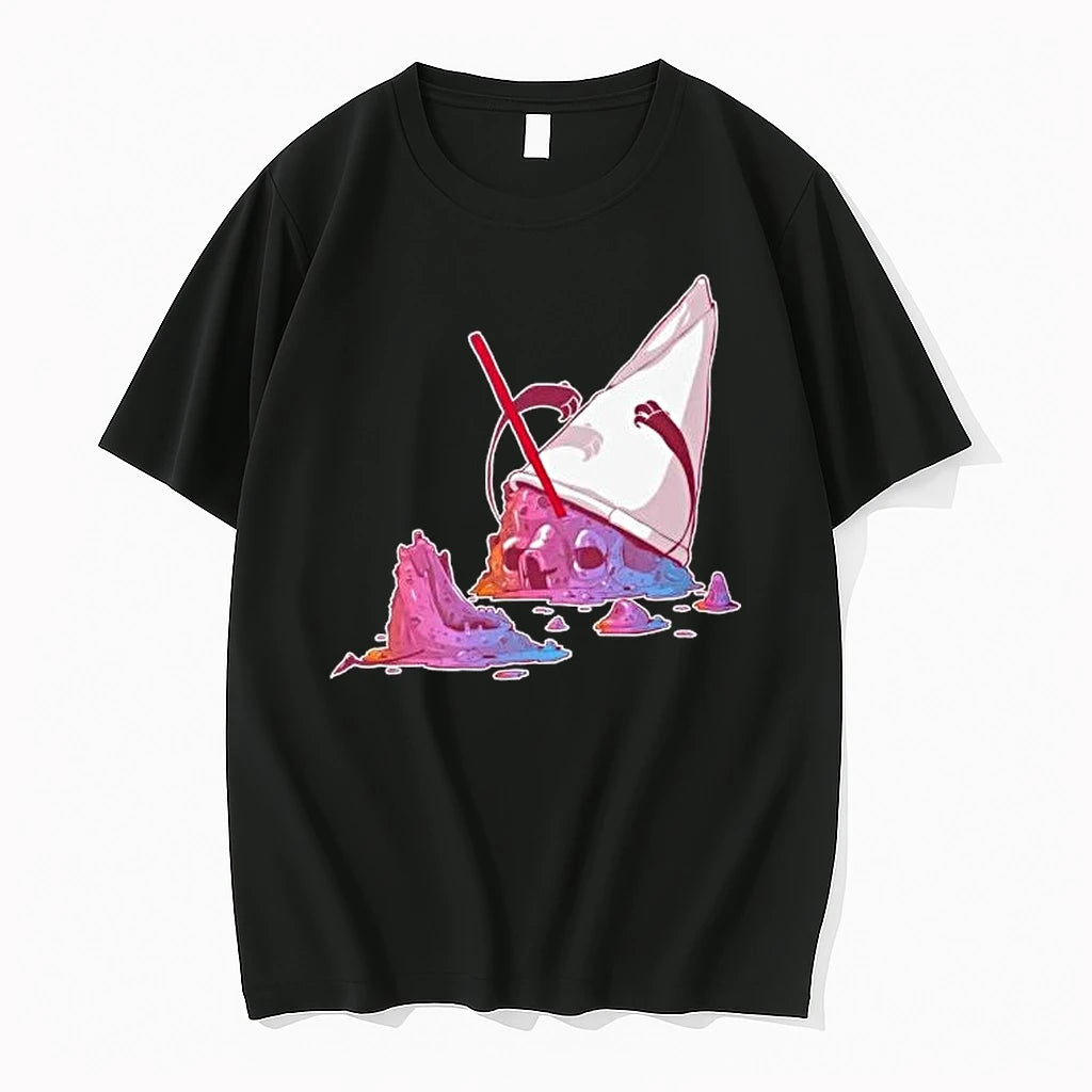 Brain Freeze Melting Skull With Straw Surreal Tshirts Sweater