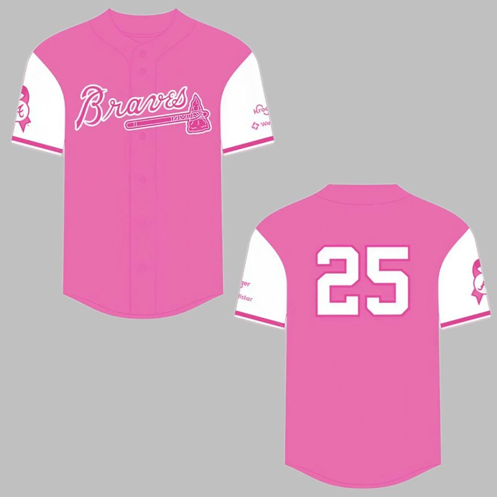 Braves Breast Cancer Awareness Day Jersey 2025 Giveaway - Grishko.com T-Shirts, Hoodie, Sweatshirt | WearSparks.com (Image 1)