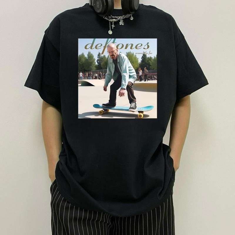 Breaking Bad Deftones T-shirt | Walter White Breaking Bad Skateboarding Funny Tee | Deftones merch | Breaking Bad gift | Walter white deftones SQQ