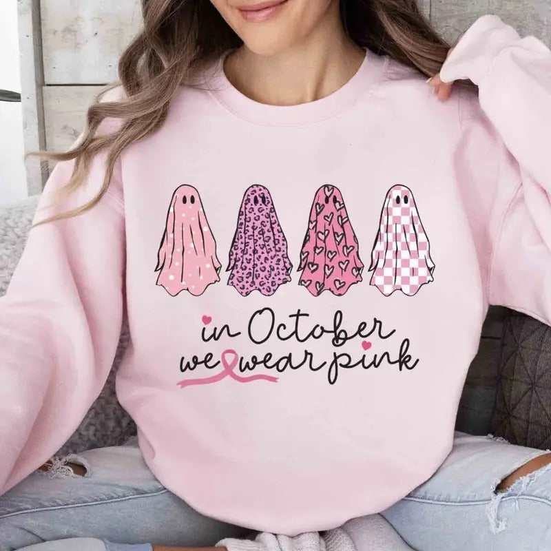 Breast Cancer Support Squad Sweatshirt, In October We Wear Pink, Cancer Free, Breast Cancer Awareness Gift For Survivors, Friends & Family