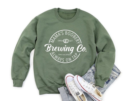 Brewing Co Mama Sweatshirt, Mama's Boobery Sweater, Funny Breast Feeding Crewneck Sweatshirt, New Mom, Mother's Day Sweatshirt, Mother's Day Gift